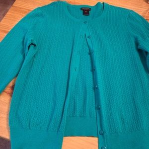 Bright green cardigan from Ann Taylor Factory